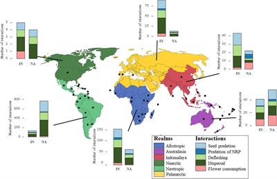 Worldwide Distribution of Antagonistic-Mutualistic Relationships Between Parrots and Palms